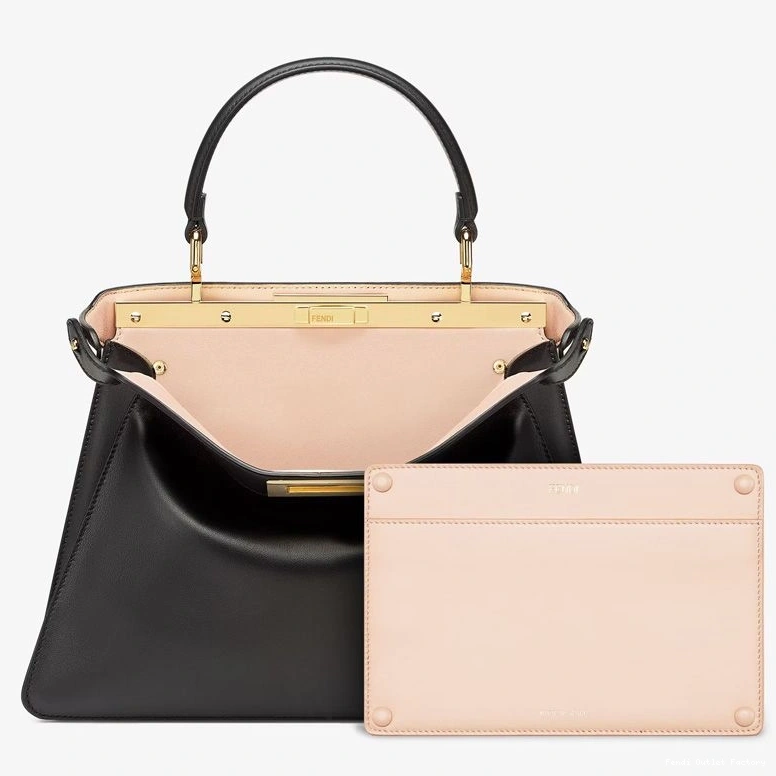 Affordable HOT ISeeU In Peekaboo Medium Laether Nappa Bag Black Fendi 0822